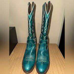 Ariat Brown and Teal Leather Boots